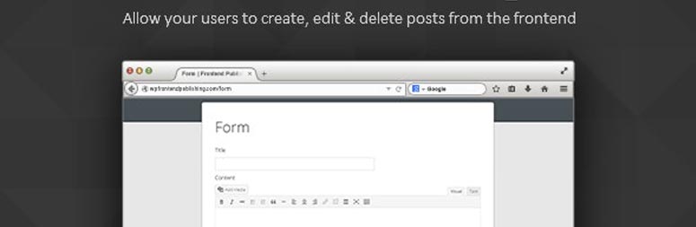 Frontend Publishing plugin wordpress