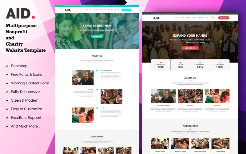 charity website template