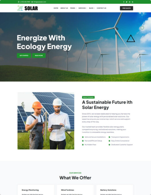 Solar - Website HTML Template