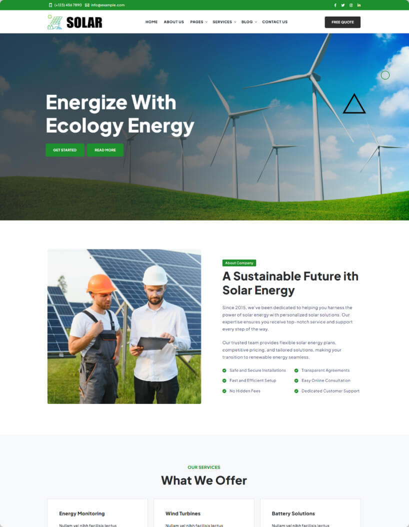 Solar - Website HTML Template